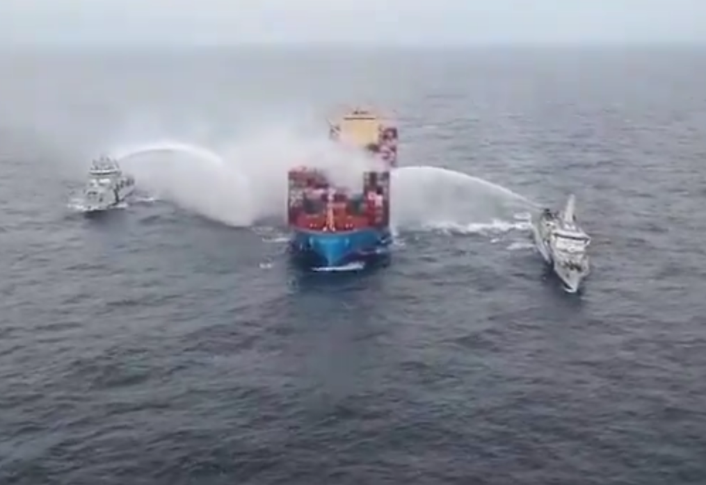 Indian Coast Guard battles fire on MV Maersk Frankfurt amidst monsoon in Arabian Sea