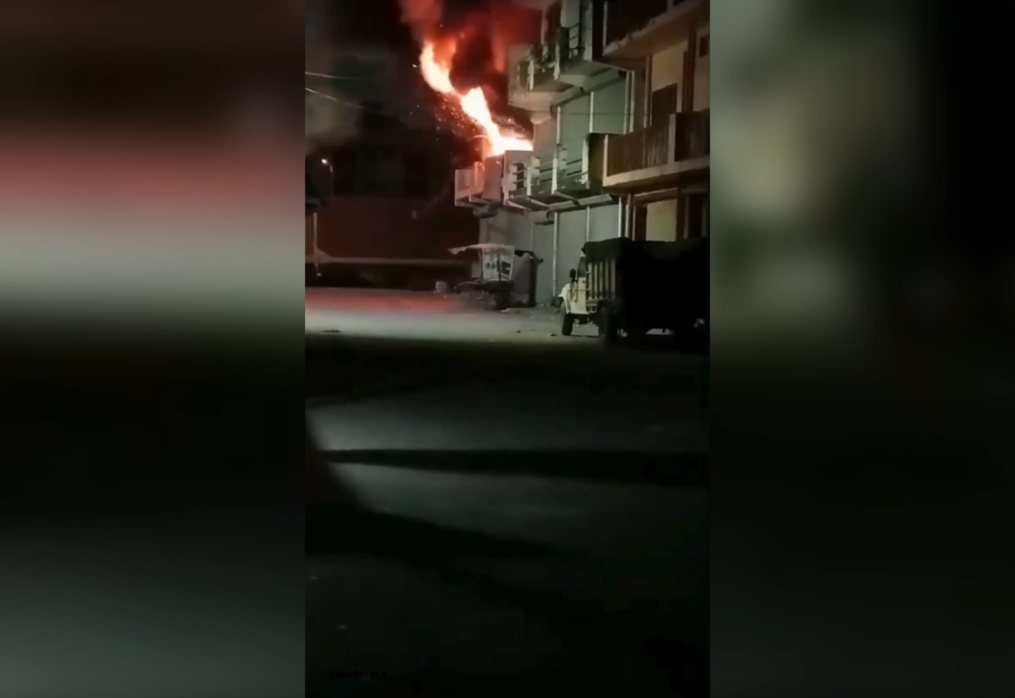 Massive fire breaks out in fireworks warehouse in northern India