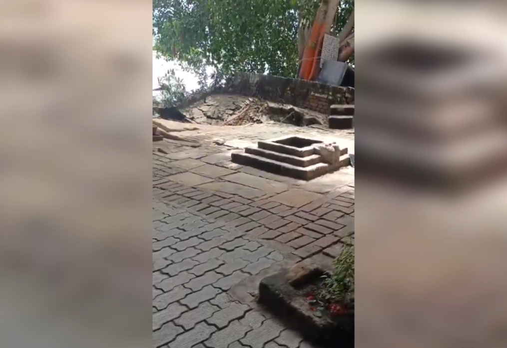 Severe flooding in northern India: 100-year-old tree swept away by rising Ganga waters