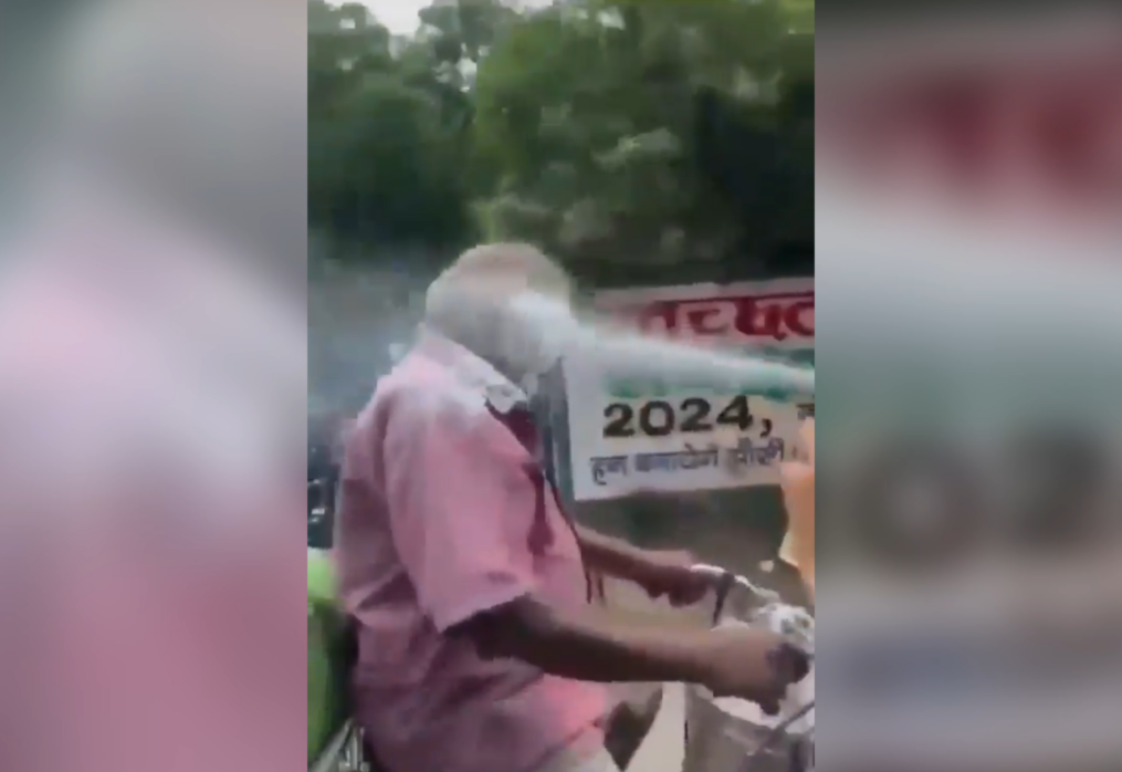 Startling! Boys spray foam on elderly man riding cycle in northern India, calling it prank