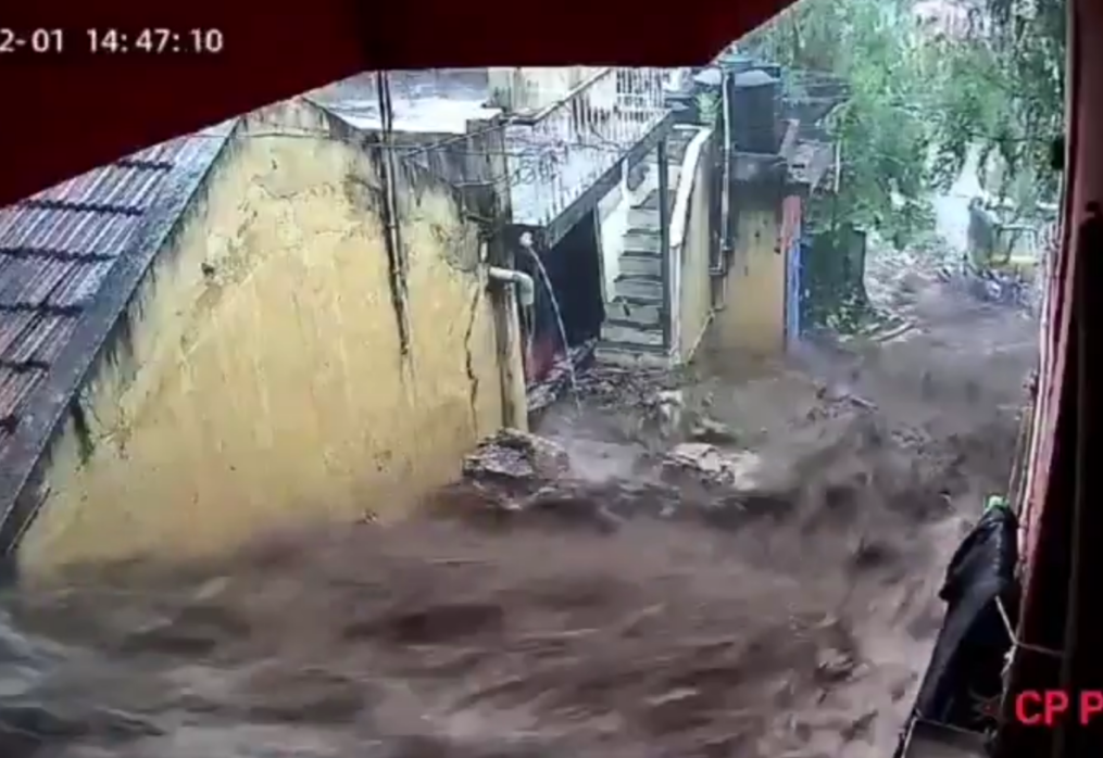 Residential area ravaged by sudden landslide amid cyclone